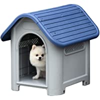 Pawhut Caseta para Perros Pequeños y Mini para Uso Interior y Exterior con respiraderos Estilo Cabaña Resistente…